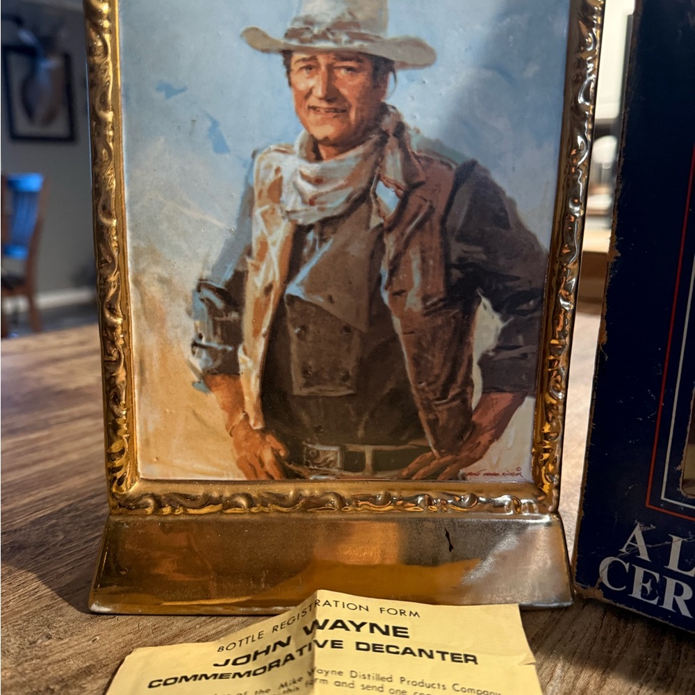 John Wayne Commemorative Decanter with Gold Accents